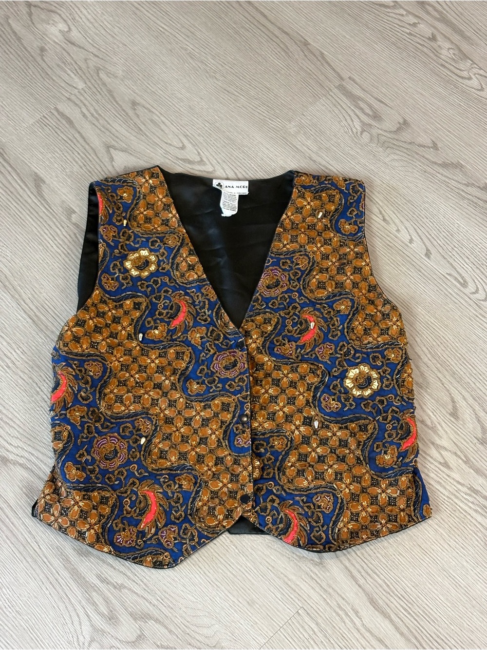 VTG 90s Gold Ana Mori beaded Vest